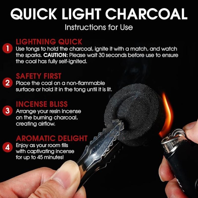 Sunlight Charcoal 10 Charcoal Tablets by Sunlight Charcoalâ€“ Quick Light Coal Tablets â€“ Charcoal Disks â€“ 33 mm Coal Rolls â€“ Pack of 10 Coal Briquettes â€“ Slow Burn - Instant Lighting (Roll of Charcoal Discs) - Image 3